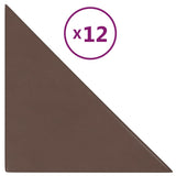 Vidaxl Wall panels 12 pcs 0.54 m² 30x30 cm artificial leather brown