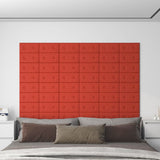 Paneles de pared Vidaxl 12 PCS 0.54 m² 30x15 cm de cuero artificial rojo