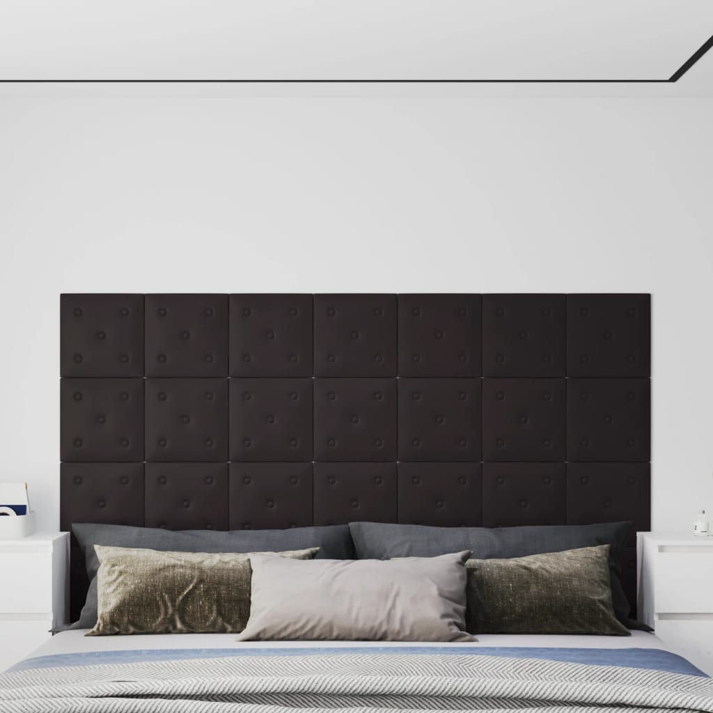 Vidaxl Wall panels 12 st 1.08 m² 30x30 cm artificial leather black