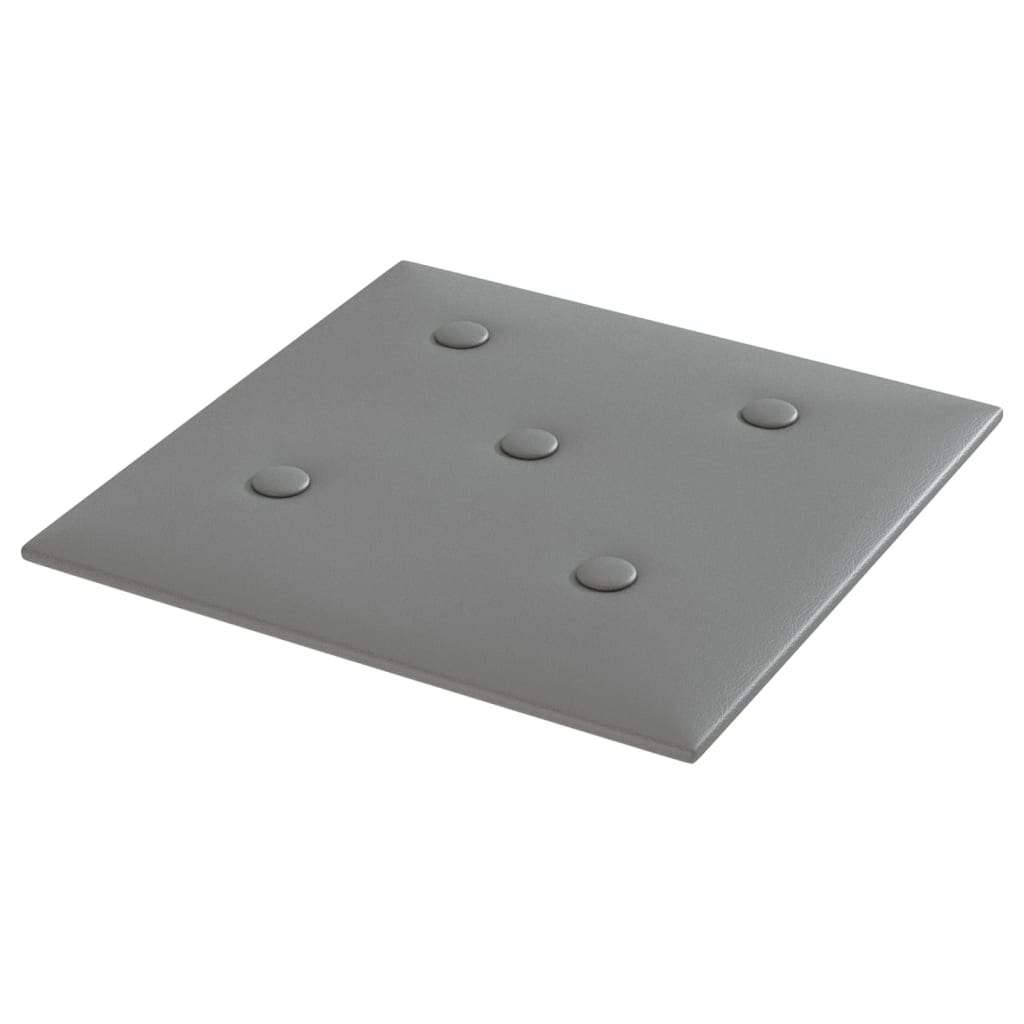 Pannelli a parete Vidaxl 12 ST 1,08 m² 30x30 cm in pelle artificiale grigio