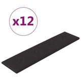 Paneles de pared Vidaxl 12 ST 1.08 m² 60x15 cm de cuero artificial negro