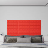 Vidaxl Wall panels 12 st 1.08 m² 60x15 cm artificial leather red