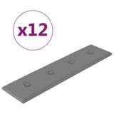 Vidaxl väggpaneler 12 st 1,08 m² 60x15 cm Artificial Leather Grey