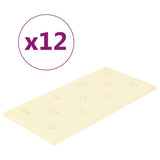 Paneles de pared Vidaxl 12 st 2.16 m² 60x30 cm de crema de cuero artificial