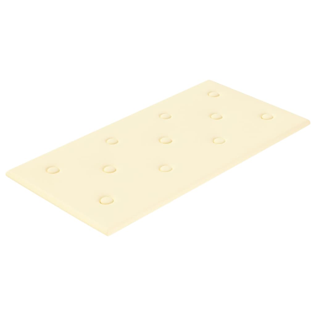 Paneles de pared Vidaxl 12 st 2.16 m² 60x30 cm de crema de cuero artificial