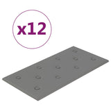 Paneles de pared Vidaxl 12 st 2.16 m² 60x30 cm de cuero artificial gris