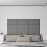 Paneles de pared Vidaxl 12 st 2.16 m² 60x30 cm de cuero artificial gris