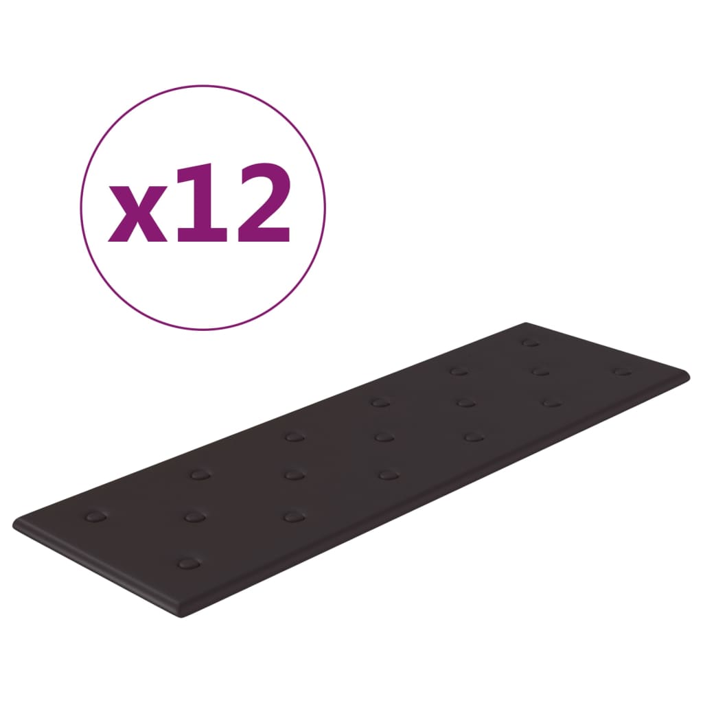 Vidaxl vægpaneler 12 ST 3,24 m² 90x30 cm Kunstig læder sort