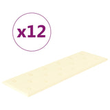 Vidaxl vægpaneler 12 ST 3,24 m² 90x30 cm Kunstig lædercreme -farvet