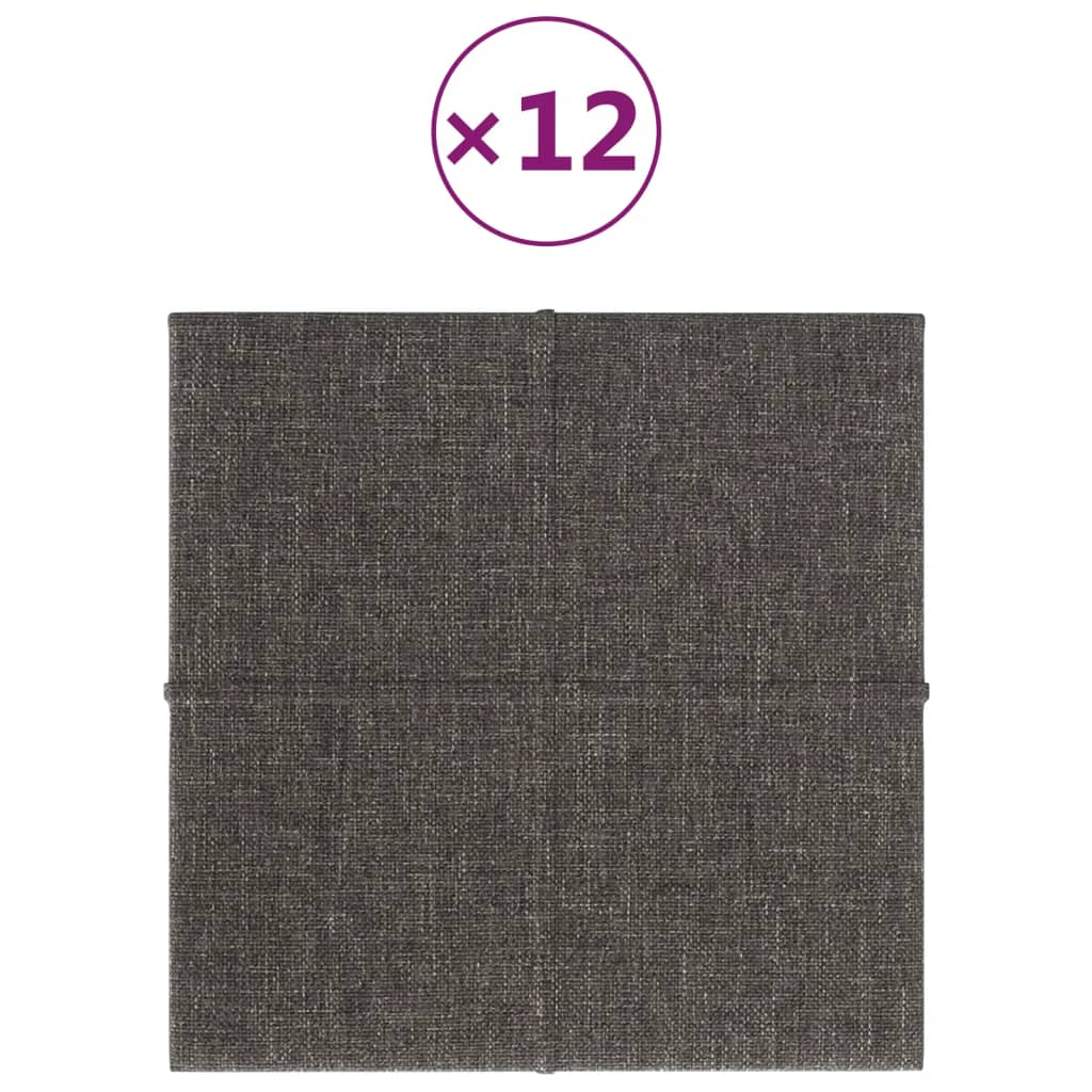 Panneaux muraux vidaxl 12 st 1,08 m² 30x30 cm tissu gris foncé