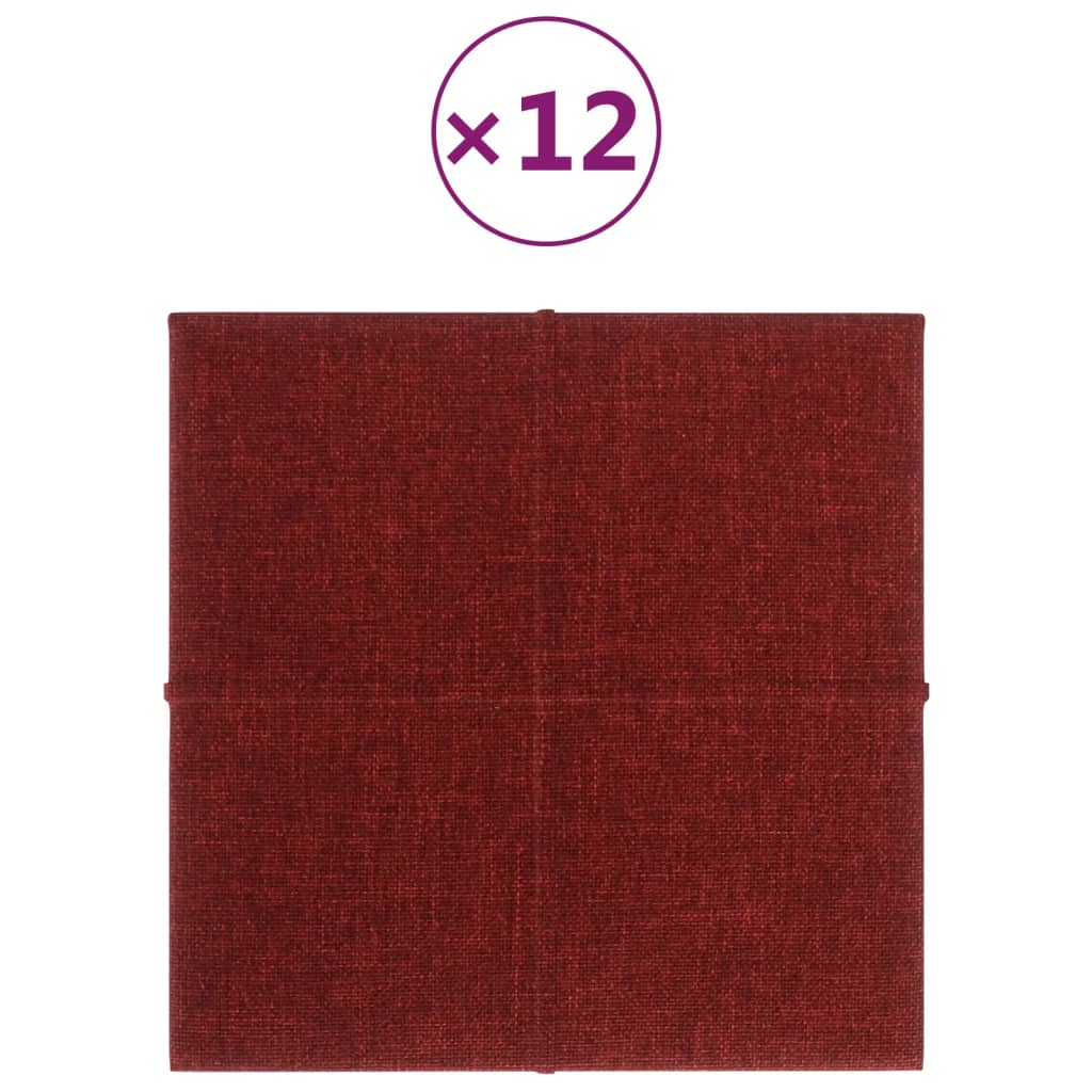 Pannelli a parete Vidaxl 12 ST 1,08 m² 30x30 cm Vino rosso