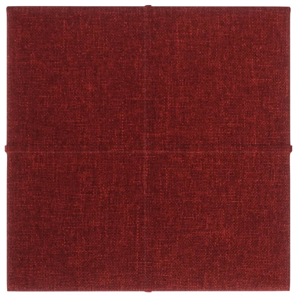 Vidaxl Wall panels 12 st 1.08 m² 30x30 cm Fabric wine red