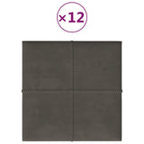 Paneles de pared Vidaxl 12 ST 1.08 m² 30x30 cm Velvet Grey Dark Gray