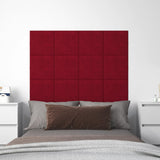 Panneaux muraux vidaxl 12 st 1,08 m² 30x30 cm Velvet Wine rouge