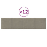 Panneaux muraux vidaxl 12 st 1,08 m² 60x15 cm en velours gris clair