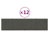 Vidaxl Wall panels 12 st 1.08 m² 60x15 cm velvet dark gray