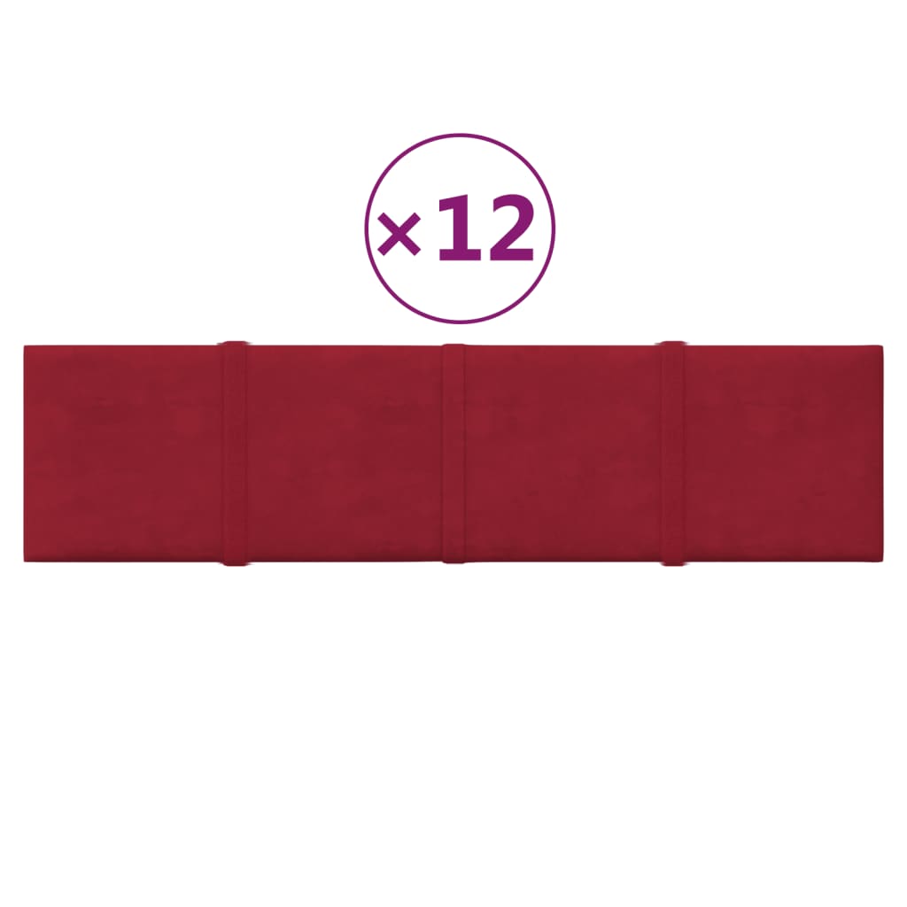 Panneaux muraux Vidaxl 12 ST 1,08 m² 60x15 cm Velvet Wine rouge