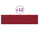 Vidaxl Wandpannelen 12 St 1.08 m² 60x15 cm Velvet Wäin rout