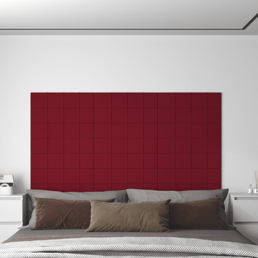 Vidaxl Wall panels 12 st 1.08 m² 60x15 cm velvet wine red