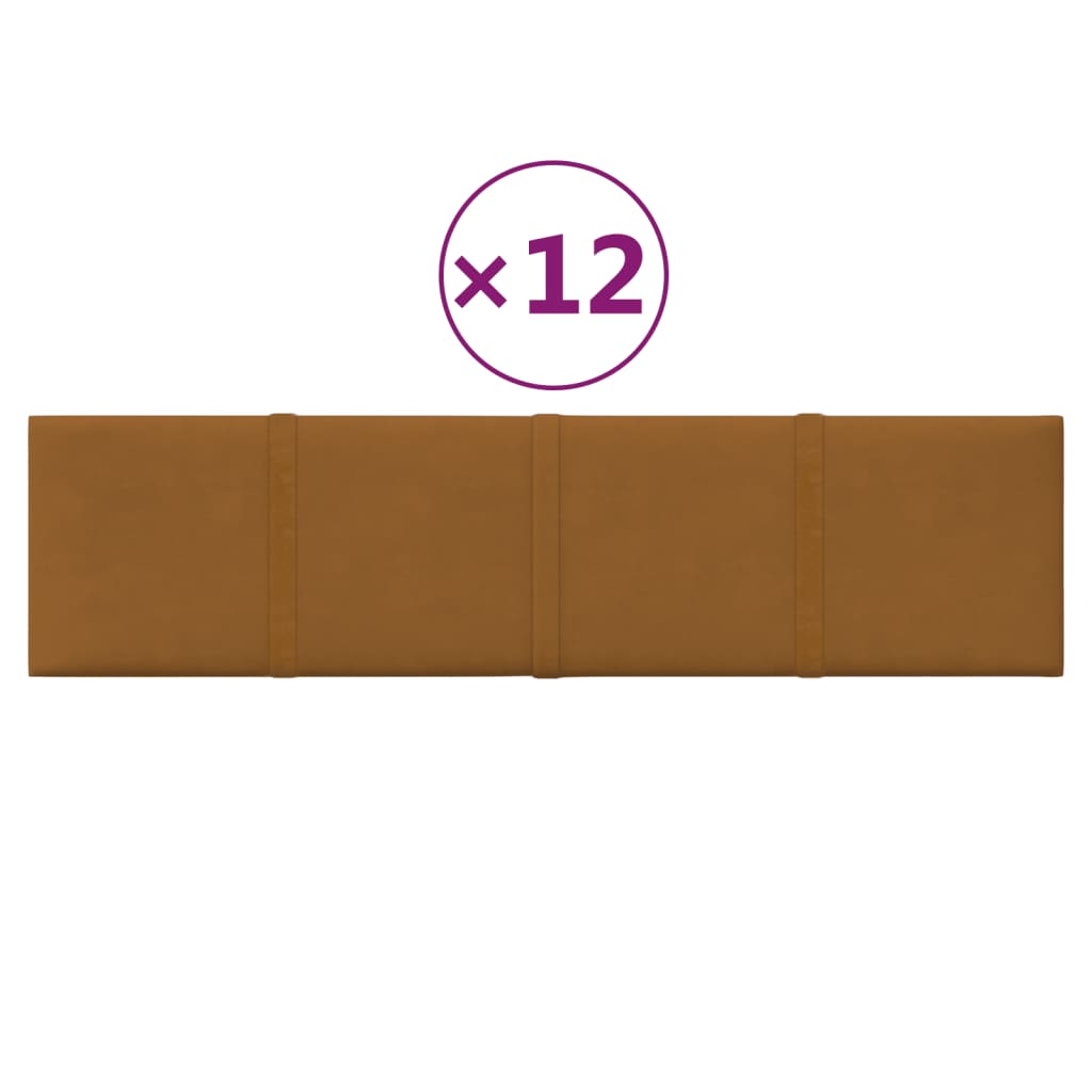 Nástěnné panely Vidaxl 12 St 1,08 m² 60x15 cm Velvet Brown