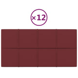 Paneles de pared Vidaxl 12 st 2.16 m² 60x30 cm de tela rojo