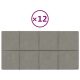 Paneles de pared Vidaxl 12 st 2.16 m² 60x30 cm Velvet gris claro