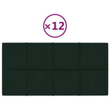 Paneles de pared Vidaxl 12 st 2.16 m² 60x30 cm Velvet verde oscuro