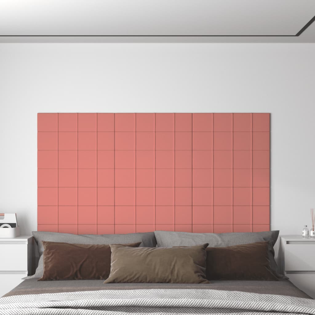 Paneles de pared Vidaxl 12 st 2.16 m² 60x30 cm de terciopelo rosa