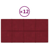 Vidaxl wandpanelen 12 st 2,16 m² 60x30 cm fluweel wijnrood