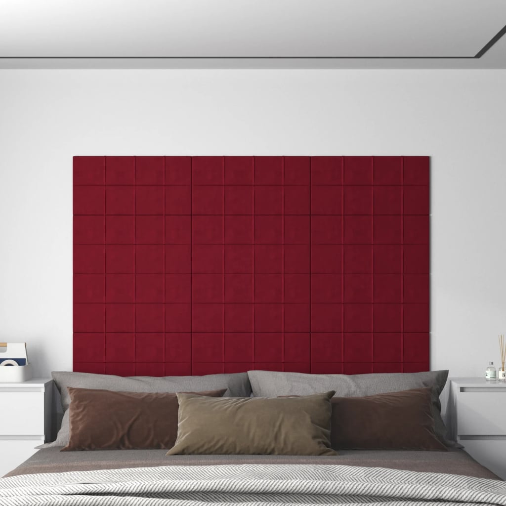 Nástěnné panely Vidaxl 12 St 2,16 m² 60x30 cm Velvet Wine Red