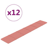 Vidaxl Panele ścienne 12 St 1,62 m² 90x15 cm aksamitne różowe