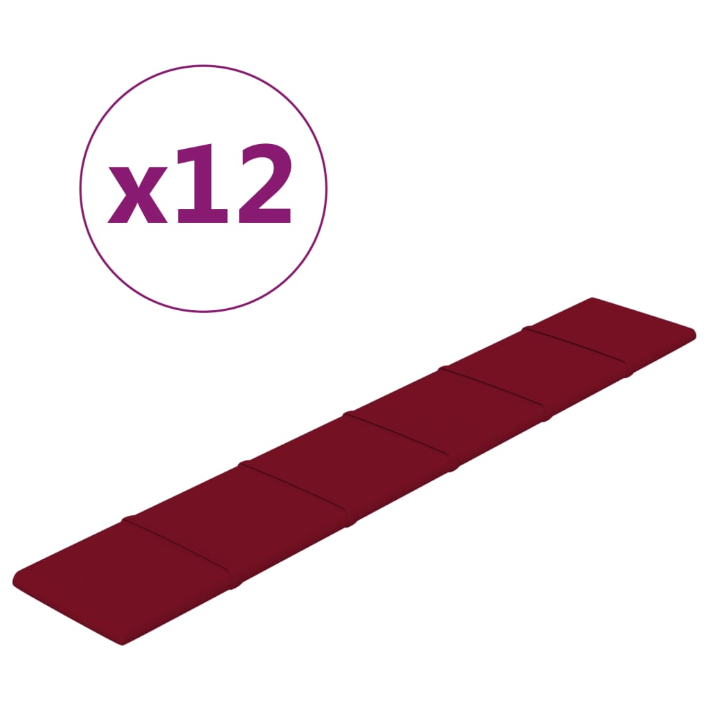 Panele ścienne vidaxl 12 St 1,62 m² 90x15 cm aksamitne wino czerwone