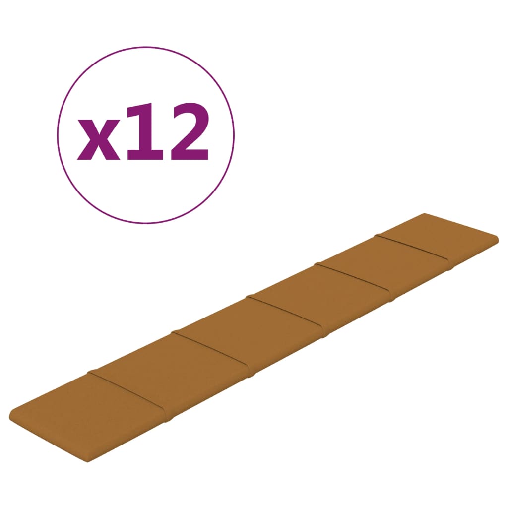 Vidaxl väggpaneler 12 st 1,62 m² 90x15 cm Velvet Brown