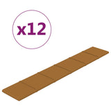 Paneles de pared Vidaxl 12 st 1.62 m² 90x15 cm Velvet Brown