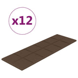 Panele ścienne vidaxl 12 St 3,24 m² 90x30 cm Tkanina brązowa