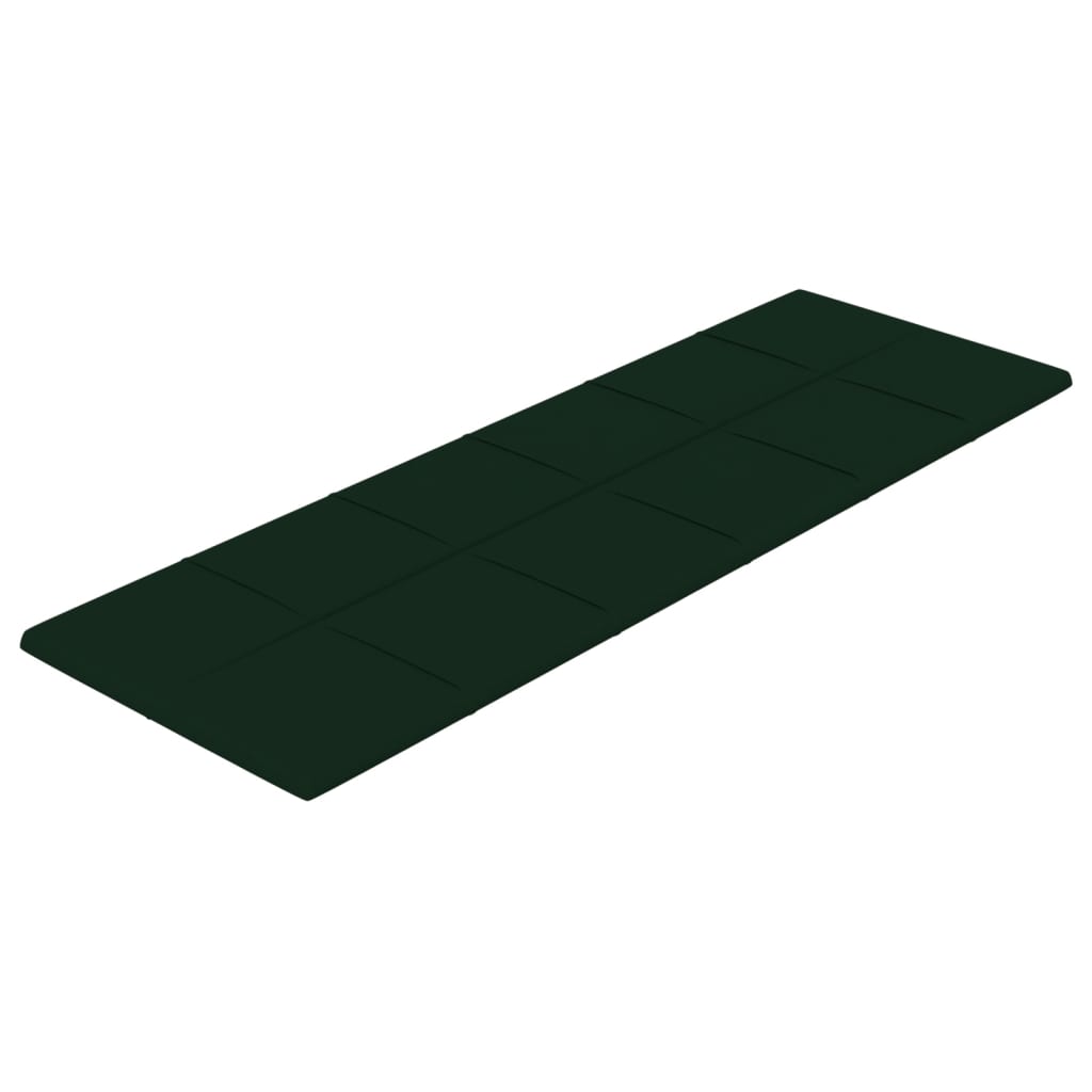 Paneles de pared Vidaxl 12 st 3.24 m² 90x30 cm Velvet verde oscuro