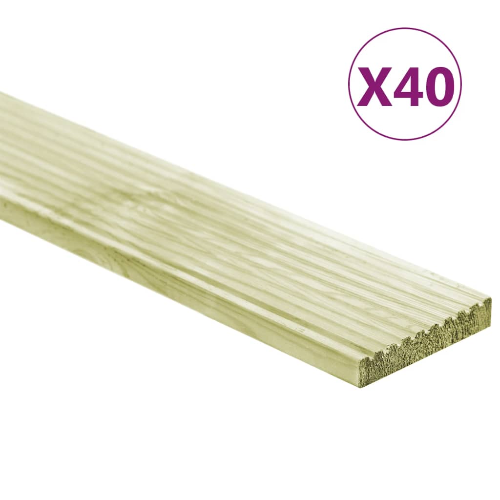 Vidaxl Terra -tavler 40 stk 5,8 m² 1 m impregnert solid furu