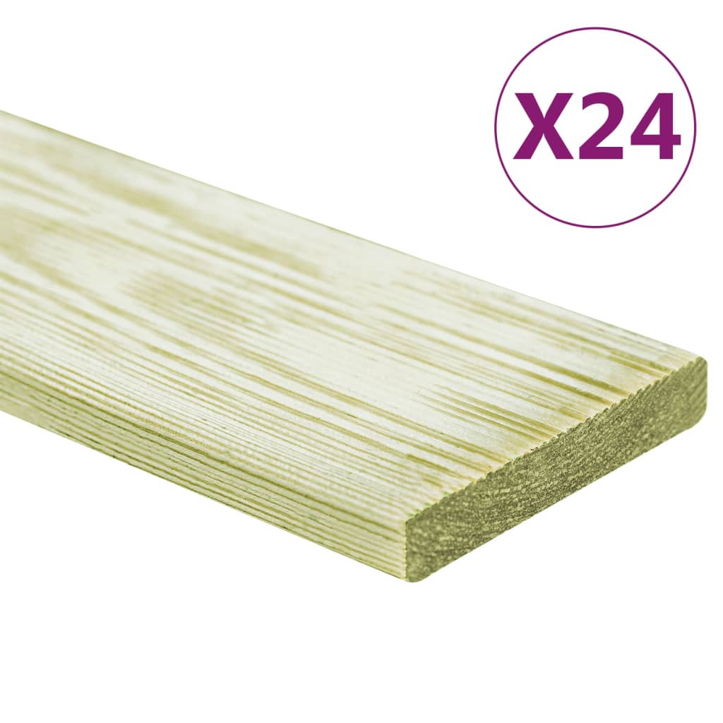 Vidaxl Terra Boards 24 PCS 2,88 m² 1 m Solid furu