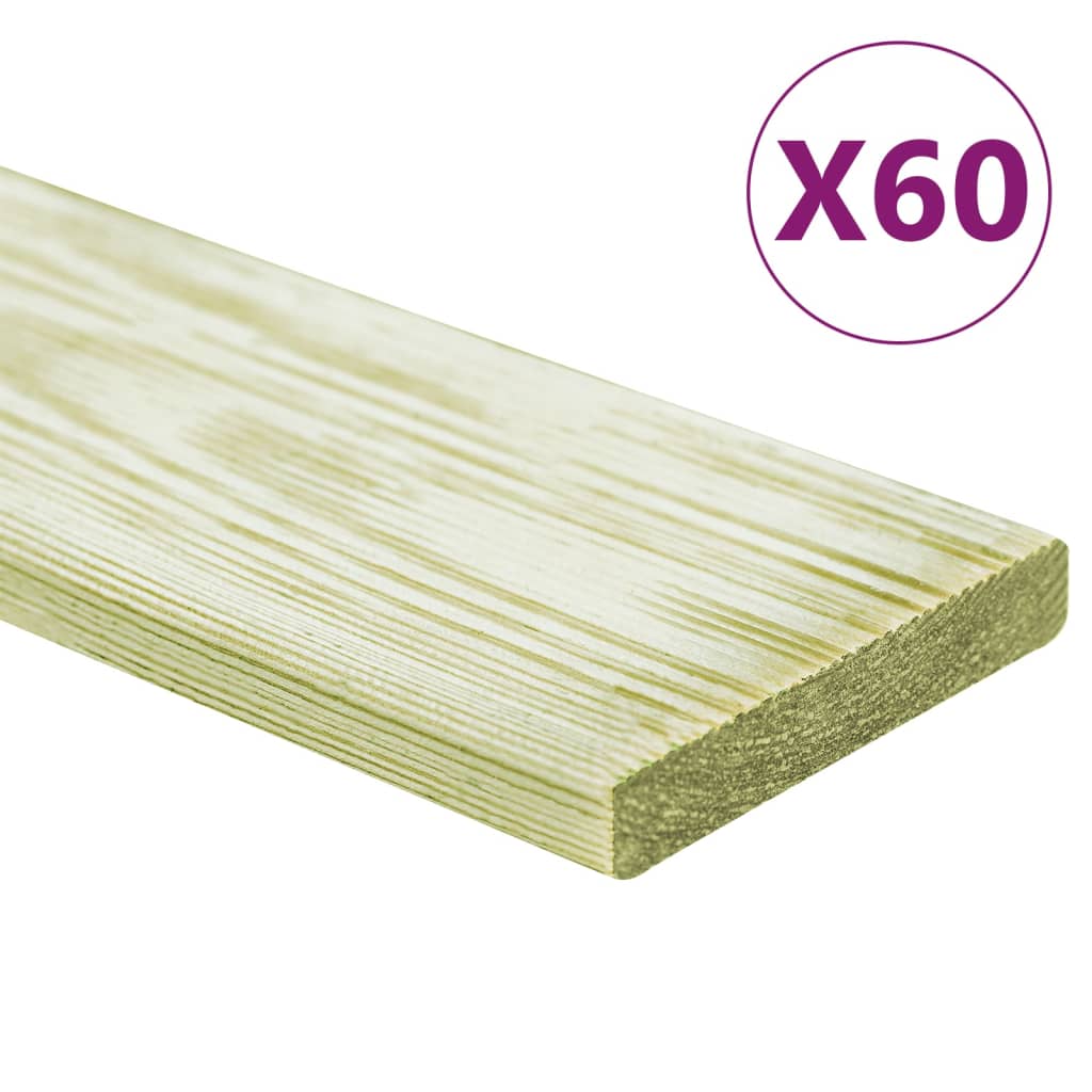 Vidaxl Terra -tavler 60 stk 7,2 m² 1 m impregnert solid furu