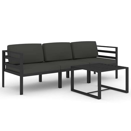 Vidaxl 4-delige loungeset met kussens aluminium antracietkleurig