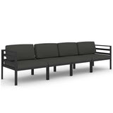 Vidaxl 4-delige loungeset met kussens aluminium antracietkleurig