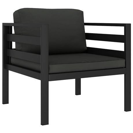 Vidaxl 3-delige loungeset met kussens aluminium antracietkleurig