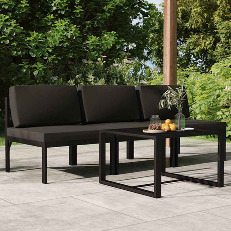 Vidaxl 4-delige loungeset met kussens aluminium antracietkleurig