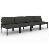 Vidaxl tuinbank 4-zits met kussens aluminium antracietkleurig