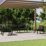 Vidaxl 4-delige loungeset met kussens aluminium antracietkleurig