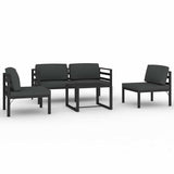 Vidaxl 5-delige loungeset met kussens aluminium antracietkleurig