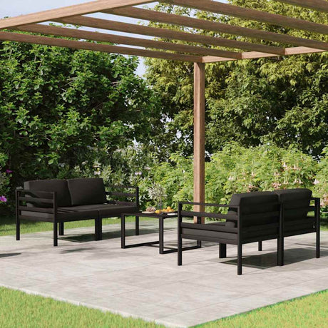 Vidaxl 5-delige loungeset met kussens aluminium antracietkleurig