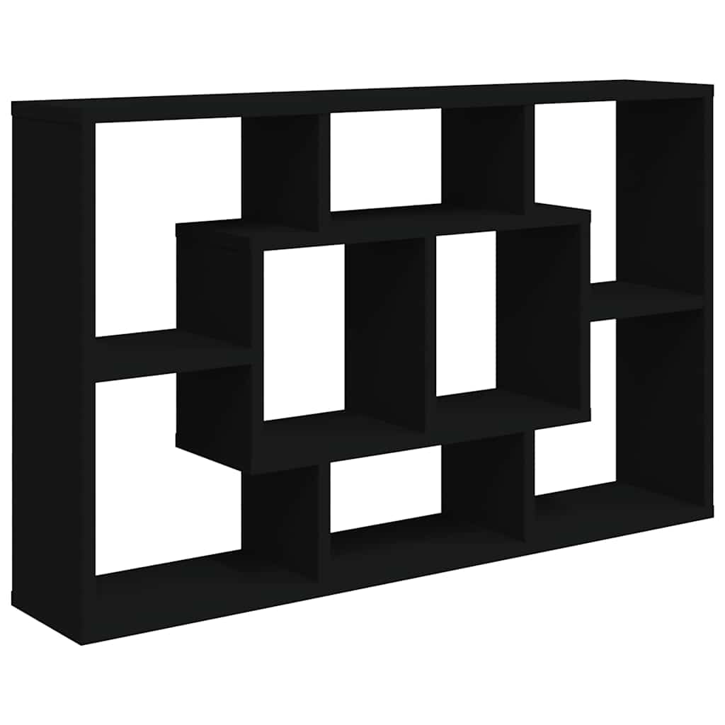 Vidaxl wandschap 85x16x52,5 cm bewerkt hout zwart