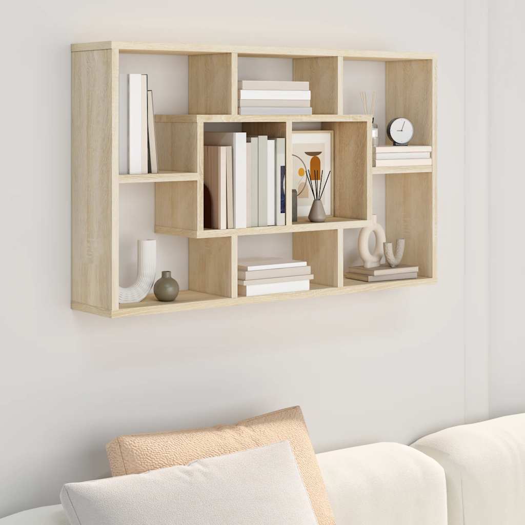 Vidaxl wandschap 85x16x52,5 cm bewerkt hout sonoma eikenkleurig