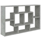 Vidaxl wandschap 85x16x52,5 cm bewerkt hout betongrijs